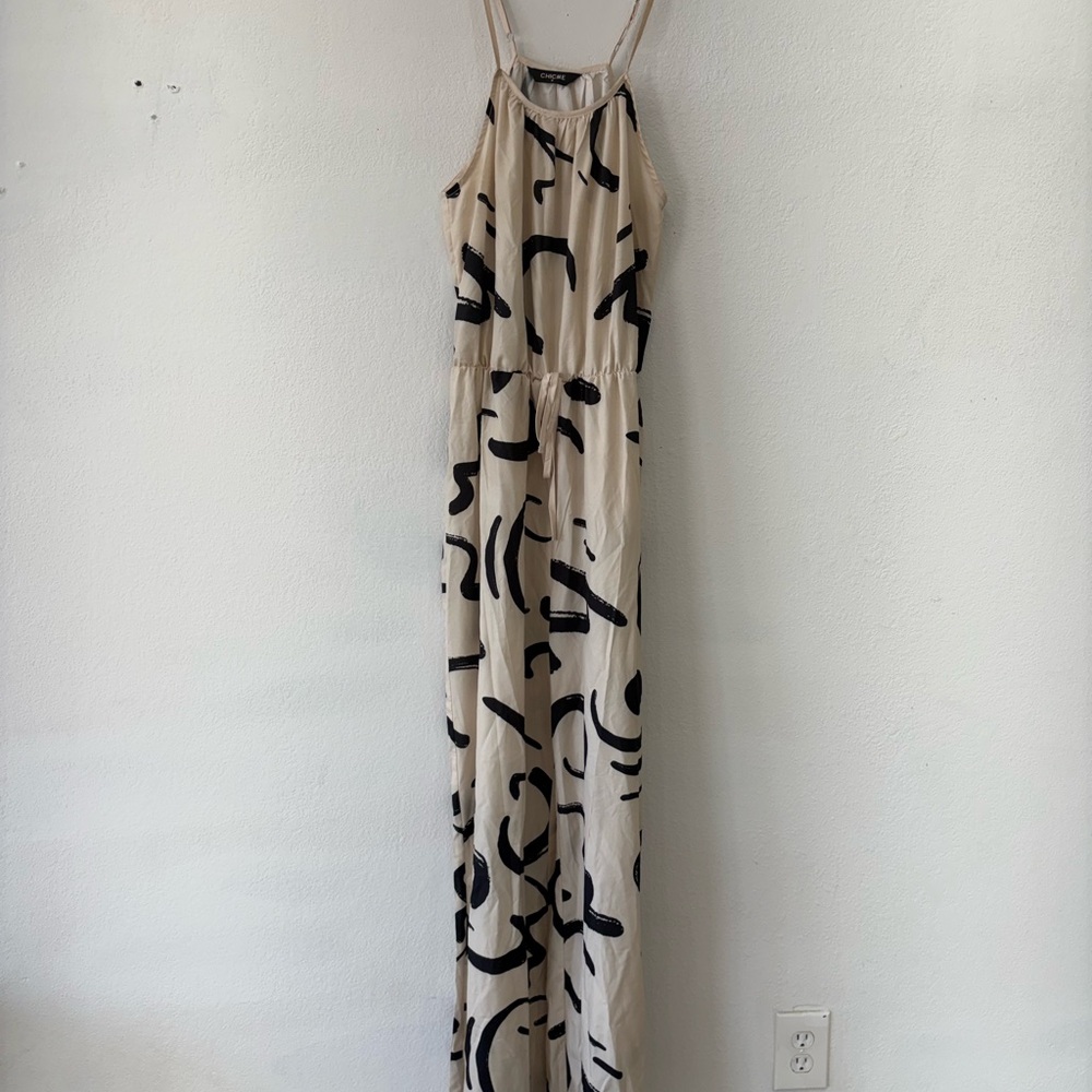 Stylish Beige and Black Jumpsuit
